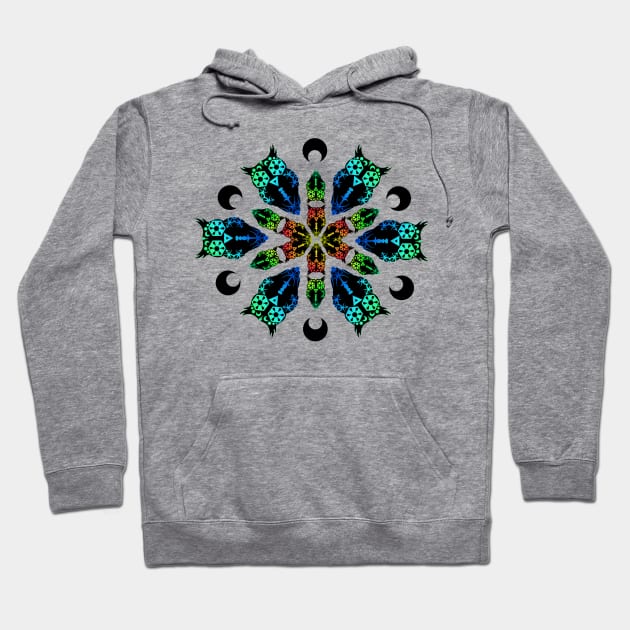 Rainbow Owl Mandala Hoodie by Not Meow Designs 